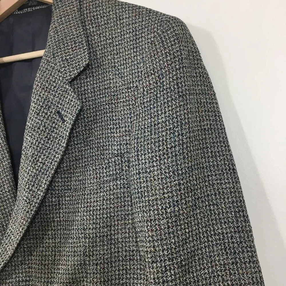 Petrocelli Multicolor Houndstooth Silk Suit Blazer Sport Coat - Picture 5 of 9